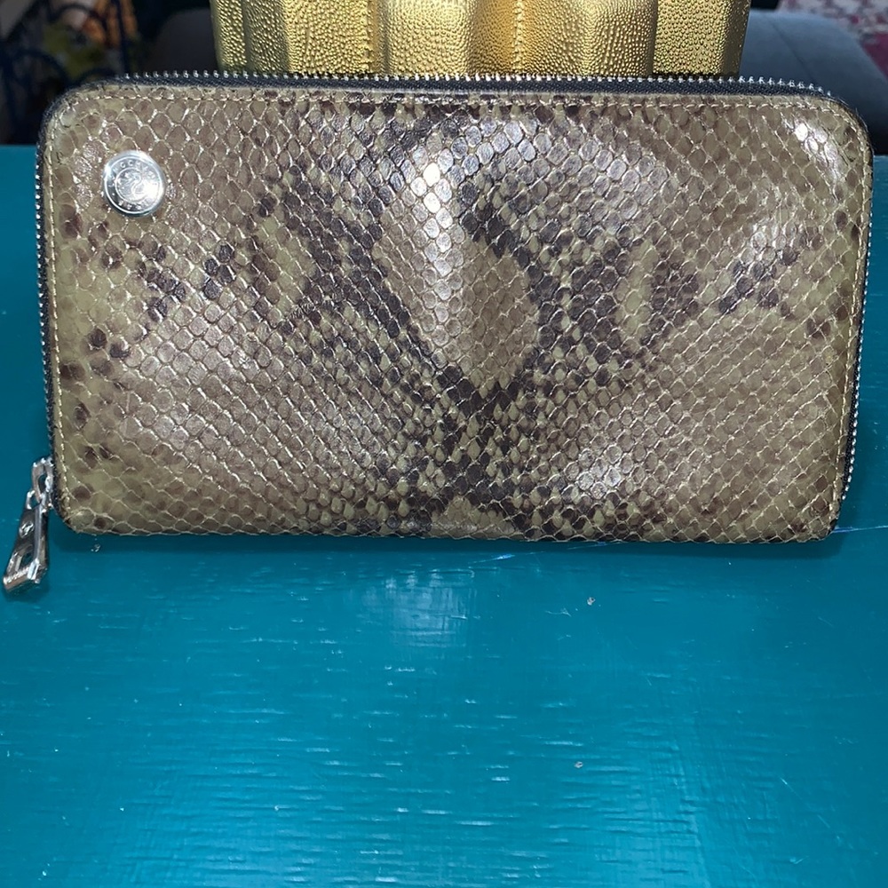 Longchamp snakeskin leather wallet